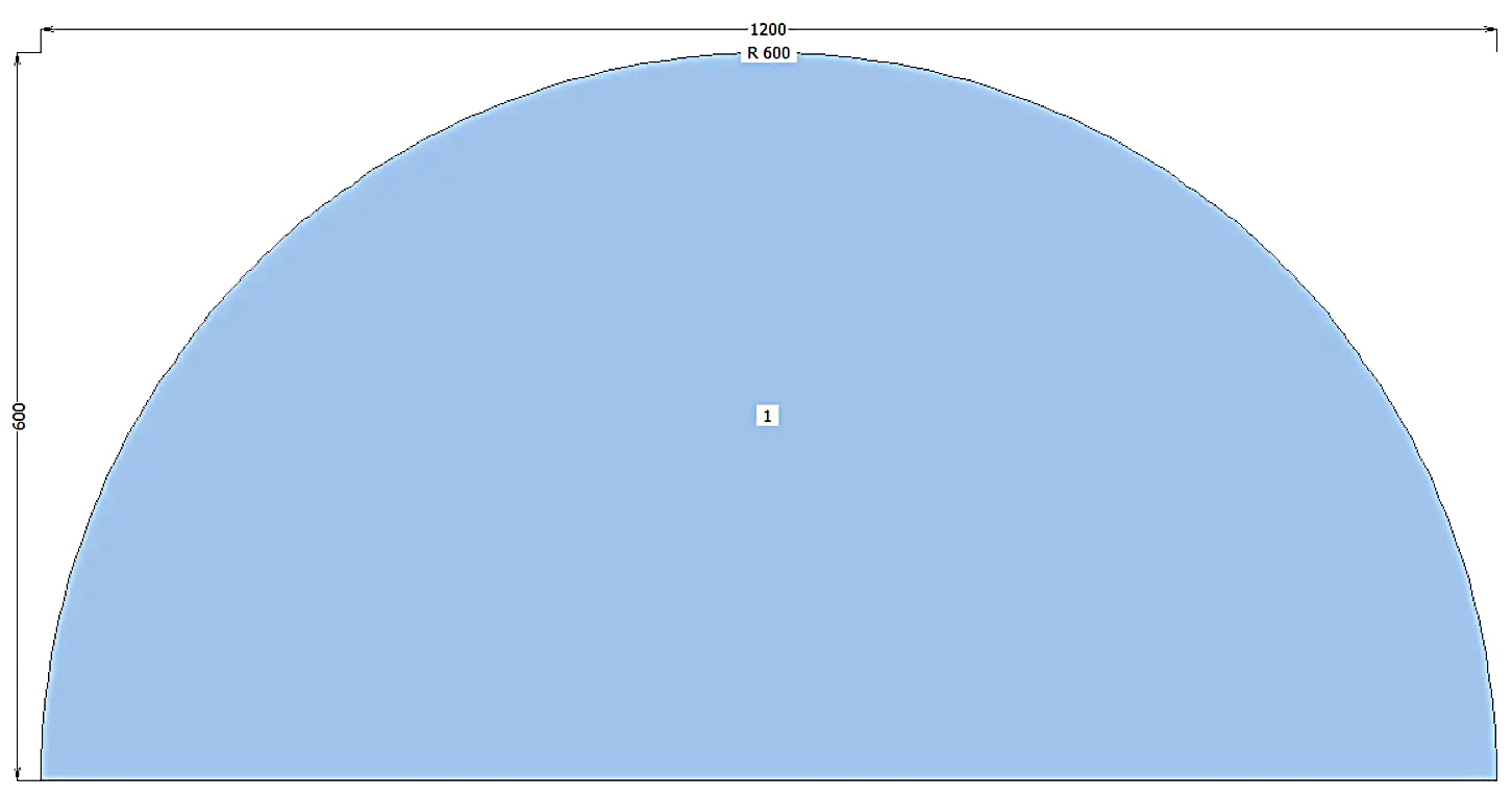Арочний склопакет 1200х600