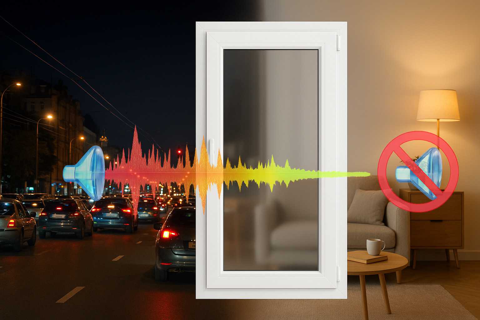 Вікно з високою шумоізоляцією в міській квартирі